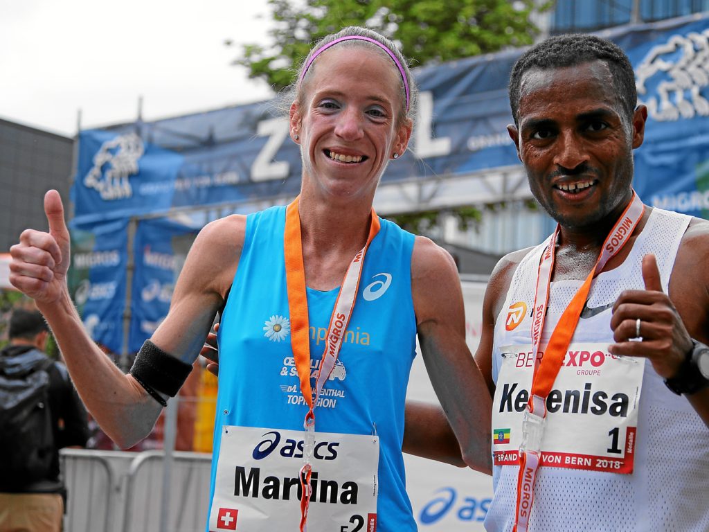 Martina Strähl, Kenenisa Bekele (Photo: swiss-image.ch)