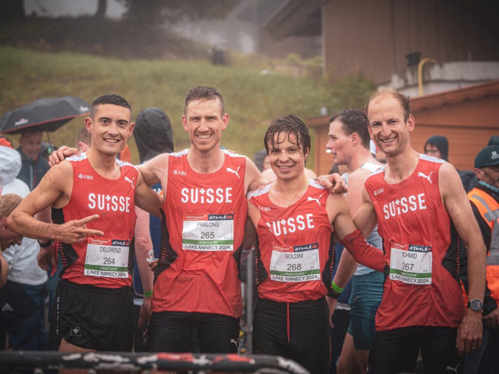 Roberto Delorenzi, Candide Pralong, Jonas Soldini, Jonathan Schmid (Photo: Swiss Athletics / Yara Burkhalter)